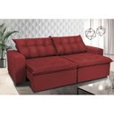 Ver imagem 1 de Sofá Retrátil e Reclinavel Oklahoma 2,22 Mts com Molas e Pillow no Assento Tecido Suede Vermelho
