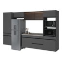 Ver imagem 2 de Armário de Cozinha Modulada Completa com Pia Suspensa 313cm Milano Multimóveis MCR2465 Grafite
