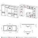 Ver imagem 4 de Armário de Cozinha Modulada Completa com Pia Suspensa 313cm Milano Multimóveis MCR2465 Grafite