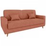 Sofá Cama 3 Lugares Emilia Reclinável Veludo Ferrugem - Matrix - 1