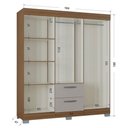 Ver imagem 3 de Guarda Roupa Casal Tóquio 6 Portas Castanho Off White - Poquema