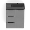 Ver imagem 3 de Kit Arenal Gabinete Gaveta e Porta 50x38 Plata com Cuba Cinza/Prata