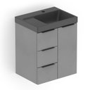 Ver imagem 1 de Kit Arenal Gabinete Gaveta e Porta 50x38 Plata com Cuba Cinza/Prata