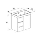 Ver imagem 2 de Kit Arenal Gabinete Gaveta e Porta 60x38 Plata com Cuba Cinza/Prata