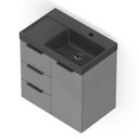 Ver imagem 4 de Kit Arenal Gabinete Gaveta e Porta 60x38 Plata com Cuba Cinza/Prata