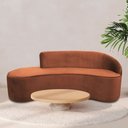 Ver imagem 1 de Sofá Curvo 04 Lugares 230cm Eron Braço Esquerdo Veludo Camel - Nexta Casa