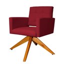 Ver imagem 5 de Poltrona Decorativa Camila Pés Madeira Giratório Suede Vermelho - DS Estofados