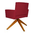 Ver imagem 3 de Poltrona Decorativa Camila Pés Madeira Giratório Suede Vermelho - DS Estofados