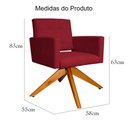 Ver imagem 4 de Poltrona Decorativa Camila Pés Madeira Giratório Suede Vermelho - DS Estofados