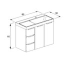 Ver imagem 2 de Kit Arenal Gabinete Gaveta e Porta 80x38 Crema com Cuba