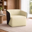 Ver imagem 1 de Poltrona Decorativa Castiel Sala de Estar Couro Offwhite G34 - Gran Belo