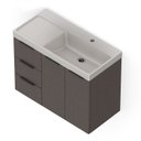 Ver imagem 4 de Kit Arenal Gabinete Gaveta e Porta 80x38 Almendra com Cuba