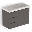 Ver imagem 1 de Kit Arenal Gabinete Gaveta e Porta 80x38 Almendra com Cuba