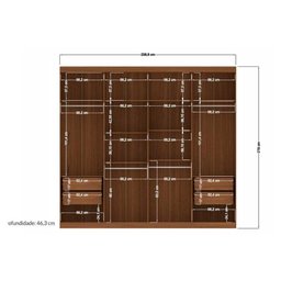 Guarda Roupa Casal 8 Portas e 4 Gavetas Master New 8.4 Jatoba/grafitte - Santos Andirá - 3