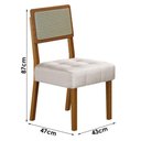 Ver imagem 7 de Mesa de Jantar Liz 180x90cm Vidro 25mm Cinamomo Off White com Kit 6 Cadeiras Veludo Palha -Valdemó
