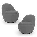 Ver imagem 1 de Kit 02 Poltronas Orgânicas Living Memphis Base Giratória Bouclê Cinza Escuro - Abmaza