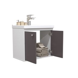Gabinete Armario para Banheiro Bergamo 51cm com Cuba - 2