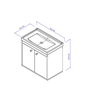 Gabinete Armario para Banheiro Bergamo 51cm com Cuba - 6