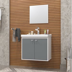 Gabinete Armario para Banheiro Bergamo 51cm com Cuba