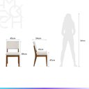 Ver mais imagens de Kit 2 Cadeiras de Madeira Maciça Estofada Ella - Natural C/ Linho Off White