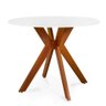 Conjunto Mesa de Jantar Redonda Marci 100cm Branca com 4 Cadeiras Design Marcela - Marrom - 3