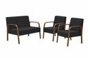 Ver imagem 1 de Conjunto Poltrona Luna Braço Madeira D Salla Suede Preto