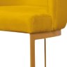 Banco Banqueta Decorativa Emília Suede Amarelo para Cozinha Base Dourada - Vs Decor - 5
