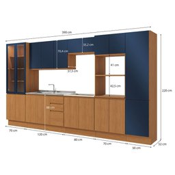 Cozinha Projetada 390cm 18 Portas 3 Gavetas Ciela Kappesberg - 3