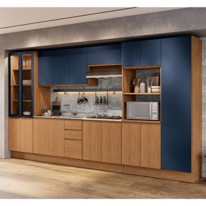 Cozinha Projetada 390cm 18 Portas 3 Gavetas Ciela Kappesberg