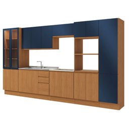 Cozinha Projetada 390cm 18 Portas 3 Gavetas Ciela Kappesberg - 7