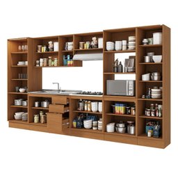 Cozinha Projetada 390cm 18 Portas 3 Gavetas Ciela Kappesberg - 2