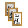 Porta Retrato Molduras para Fotos 10x15cm Kit de 3 Unidades com Vidro - 2