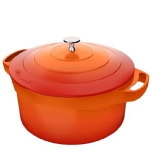 Panela Caçarola Le Cook com Revestimento Cerâmico Laranja 32cm Lc1805
