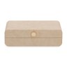 Caixa em Mdf com Revestimento em Pu Bege e Dourado 7,5x24x17cm - 1