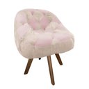 Ver imagem 2 de Poltrona Paloma Escritório Sala Giratória Madeira Suede Bege e Suede Rosa Bebê - Dominic Decor