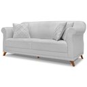 Ver imagem 1 de Sofa 2 Lugares Retro Polo 160cm com Almofada Linho Grigio Ezz Grigio