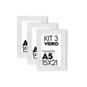 Ver imagem 2 de Porta Retrato de Vidro 15x21cm Kit com 3 Unidades