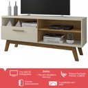 Ver imagem 2 de Rack para TV Até 55 Polegadas Santorini 1 Porta Off White/Cinamomo - Pnr Móveis