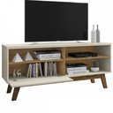 Ver imagem 3 de Rack para TV Até 55 Polegadas Santorini 1 Porta Off White/Cinamomo - Pnr Móveis
