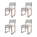 Ver imagem 1 de Kit 4 Cadeiras Industrial Isa Assento Corino Base Cobre para Mesa Sala Cozinha - Cobre/branco