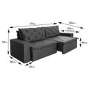 Ver imagem 3 de Sofá Cama Retrátil Reclinável 2,10m Bangkok Suede Velut Cinza Molas no Assento - King House