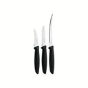 Ver imagem 1 de Jogo Facas Inox 3 Peças Plenus Preto Tramontina