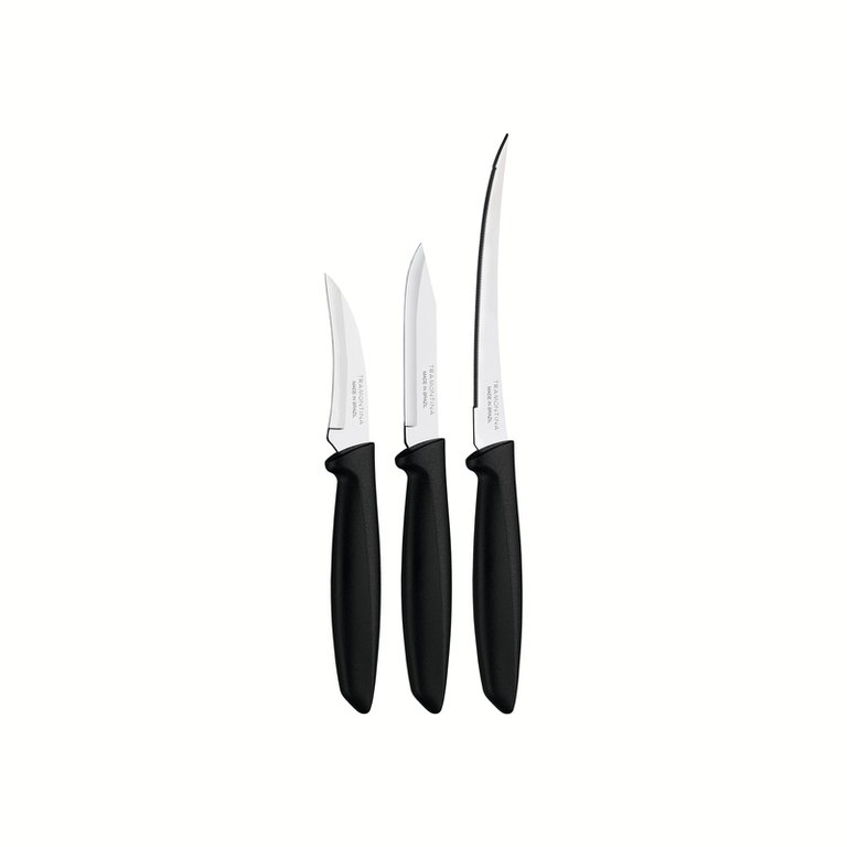 Jogo Facas Inox 3 Peças Plenus Preto Tramontina