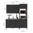 Ver imagem 5 de Armário de Cozinha Modulada Compacta Nara 10 Portas 2 Gavetas MDF 190cm Chumbo
