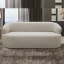 Ver imagem 1 de Sofá 2 Lugares Orgânico Sala de Estar Living 140cm Carmen F04 Veludo Bege - Lyam Decor