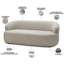 Ver imagem 6 de Sofá 2 Lugares Orgânico Sala de Estar Living 140cm Carmen F04 Veludo Bege - Lyam Decor
