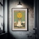 Ver imagem 1 de Quadro Carta Tarot Gato The Sun - 60x48cm:madeira Preta