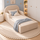 Ver imagem 6 de Cama Montessoriana Infantil Solteiro Estofada com Colchão e Proteção Lateral - Nude