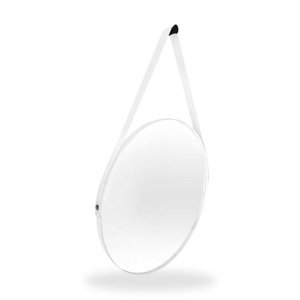 Espelho Adnet Redondo 30cm com Alça e Suporte para Sala Quarto Banheiro Hall