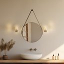 Ver imagem 2 de Espelho Adnet Redondo 30cm com Alça e Suporte para Sala Quarto Banheiro Hall